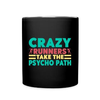 Running Crazy Runners Marathon Runner - Tasse einfarbig - Schwarz - Vorne