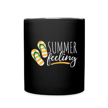 Summer feeling - Sommer - Sonne - Urlaub - Tasse einfarbig - Schwarz - Vorne