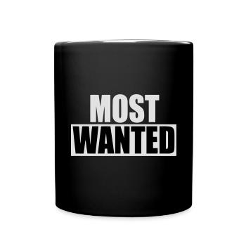 Meist gesucht lustige Sprüche - Tasse einfarbig - Schwarz - Vorne