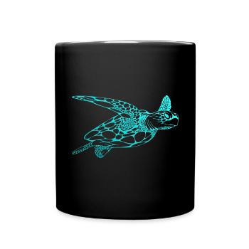 Schildkröte Tauchen Taucher Dive Diving Scuba - Tasse einfarbig - Schwarz - Vorne