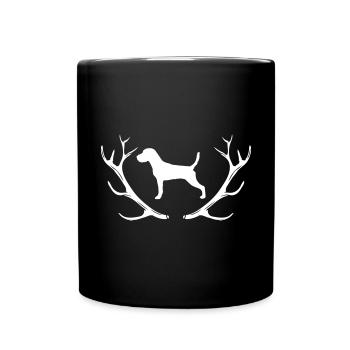 Parson Russel Terrier - antlers - silhouette - Full Colour Mug - black - Front