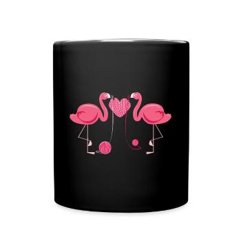 Flamingos Knit A Heart Shape - Tasse einfarbig - Schwarz - Vorne