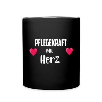 Pflegekraft - Tasse einfarbig - Schwarz - Vorne
