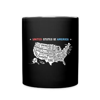 American Map Graphic Art - Full Colour Mug - black - Front