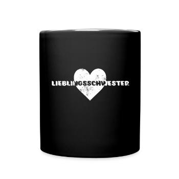 Lieblingsschwester - Tasse einfarbig - Schwarz - Vorne