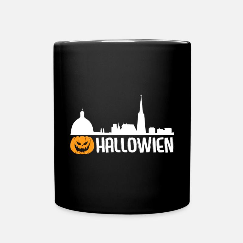 Halloween Hallowien Hallo Wien - Tasse einfarbig - Schwarz