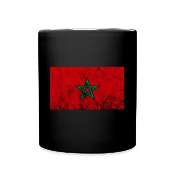 Marokko Marokkanische Flagge Marokkaner Stolz Afri - Tasse einfarbig - Schwarz - Vorne