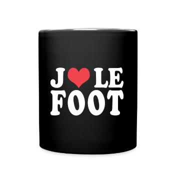 J aime le foot Cadeau football joueur de foot - Mug uni - noir - Devant