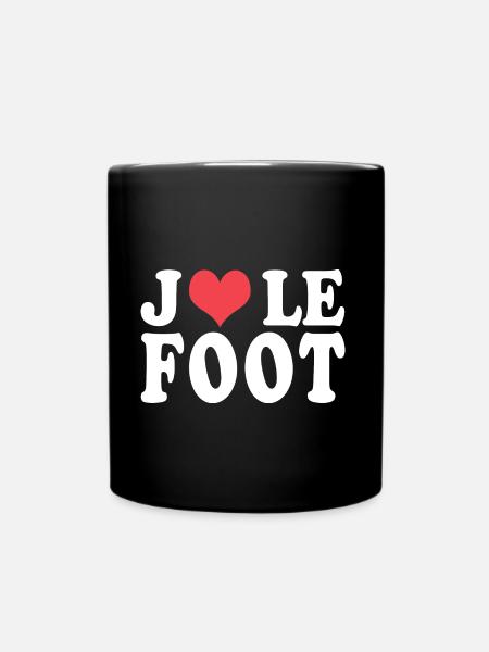 J aime le foot Cadeau football joueur de foot - Mug uni - noir
