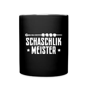 Schaschlik Meister Grill BBQ Grillen - Tasse einfarbig - Schwarz - Vorne