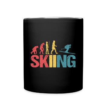 Evolution of Skiing - Full Colour Mug - black - Front
