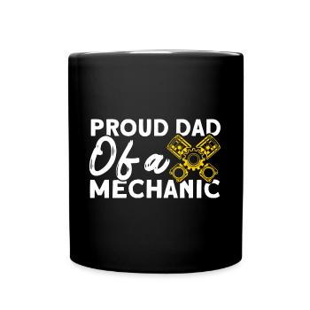 Fier Papa Père Mécanicien Père Famille - Mug uni - noir - Devant