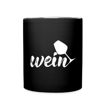 Wein, weiß - Tasse einfarbig - Schwarz - Vorne