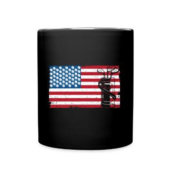 Golfspieler USA 4. Juli Golf - Tasse einfarbig - Schwarz - Vorne