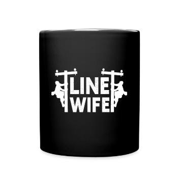 Line Wife Drôle Lineman Wife Électricien Lineman - Mug uni - noir - Devant