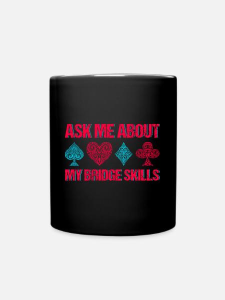 Posez-moi des questions sur mes compétences en bridge - Mug uni - noir