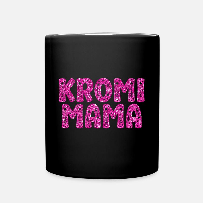 Kromfohrländer Kromi Hund Mama Pink Glitzer - Tasse einfarbig - Schwarz