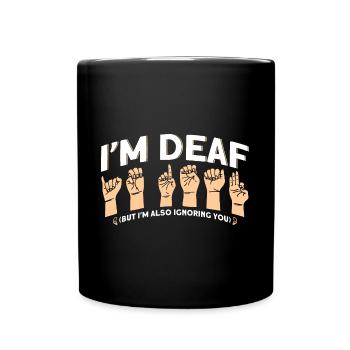 Aide auditive Langue des signes Personnes sourdes - Mug uni - noir - Devant
