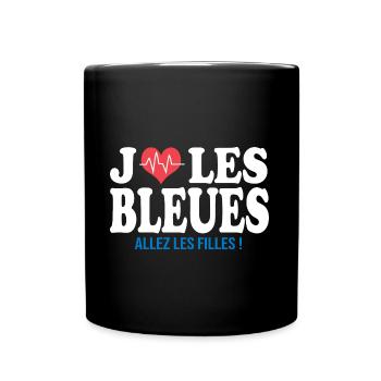 football feminin J aime les bleues football france - Mug uni - noir - Devant