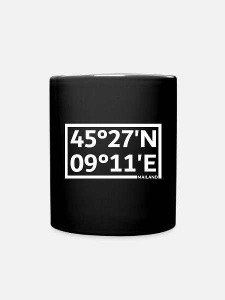 Mailand Koordinaten - Tasse einfarbig - Schwarz