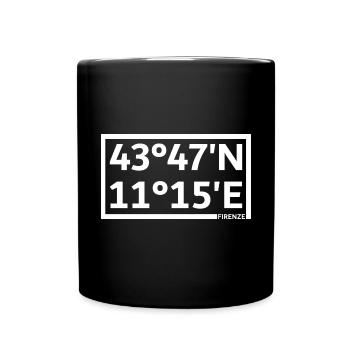 Firenze Koordinaten - Tasse einfarbig - Schwarz - Vorne