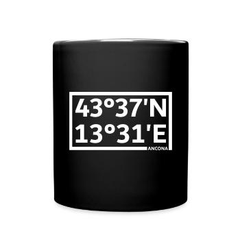 Ancona Koordinaten - Tasse einfarbig - Schwarz - Vorne