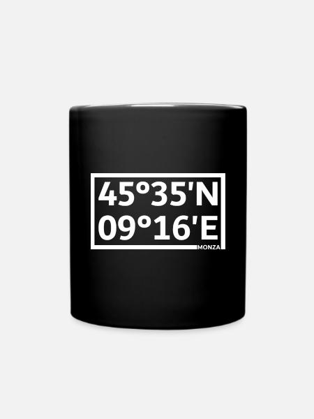 Monza Koordinaten - Tasse einfarbig - Schwarz
