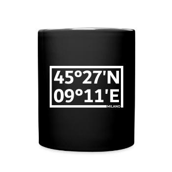 Milano Koordinaten - Tasse einfarbig - Schwarz - Vorne