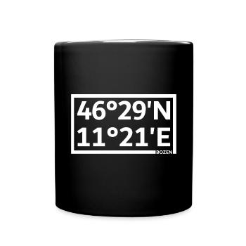 Bozen Koordinaten - Tasse einfarbig - Schwarz - Vorne