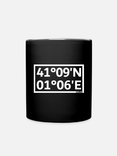 Reus Koordinaten - Tasse einfarbig - Schwarz