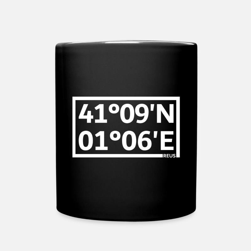 Reus Koordinaten - Tasse einfarbig - Schwarz