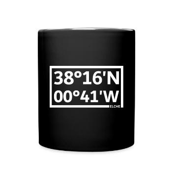 Elche Koordinaten - Tasse einfarbig - Schwarz - Vorne