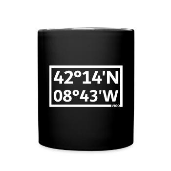 Vigo Koordinaten - Tasse einfarbig - Schwarz - Vorne