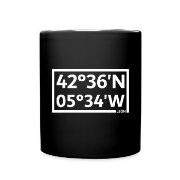 León Coordinates - Full Colour Mug - black - Front