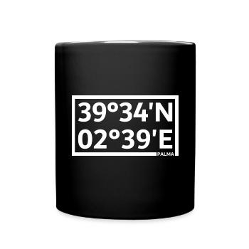 Palma Koordinaten - Tasse einfarbig - Schwarz - Vorne