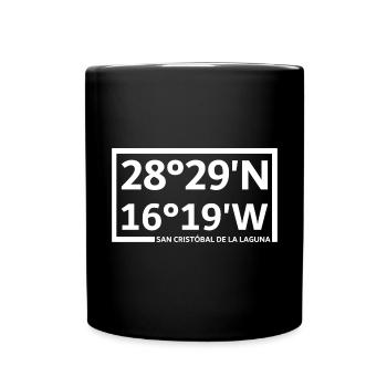 San Cristóbal de La Laguna Koordinaten - Tasse einfarbig - Schwarz - Vorne