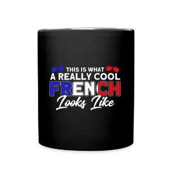 Français Drapeau Français Roots Cadeau - Mug uni - noir - Devant