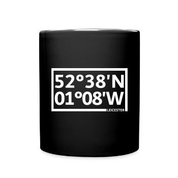 Leicester coordinates - Full Colour Mug - black - Front