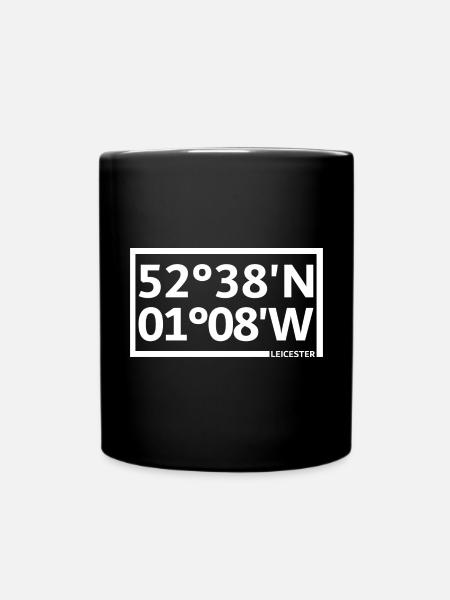 Leicester coordinates - Full Colour Mug - black