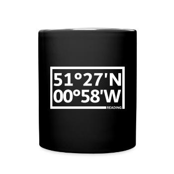 Reading Koordinaten - Tasse einfarbig - Schwarz - Vorne