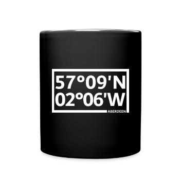 Aberdeen Koordinaten - Tasse einfarbig - Schwarz - Vorne