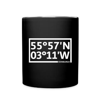 Coordonnées d’Édimbourg - Mug uni - noir - Devant