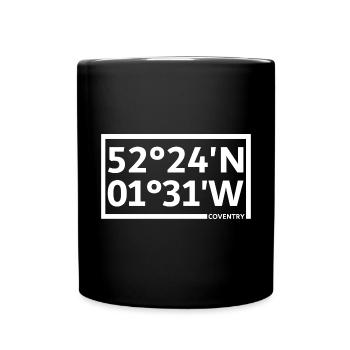 Coventry Koordinaten - Tasse einfarbig - Schwarz - Vorne