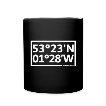 Sheffield coordinates - Full Colour Mug - black - Front