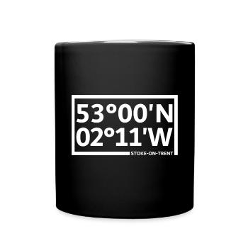 Stoke-on-Trent Koordinaten - Tasse einfarbig - Schwarz - Vorne