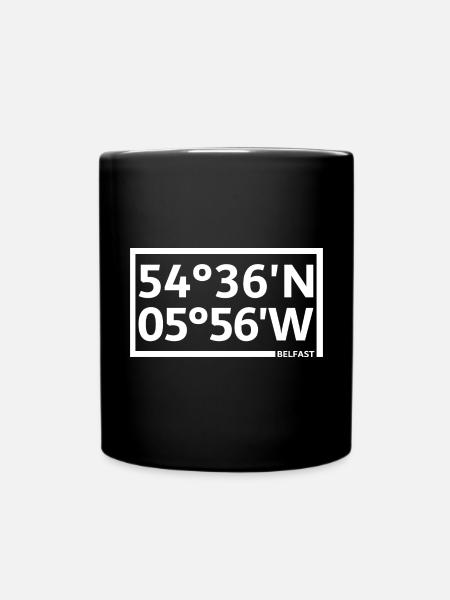 Belfast Coordinates - Full Colour Mug - black