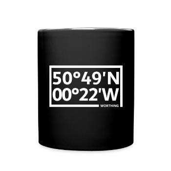 Worthing Coordinates - Full Colour Mug - black - Front
