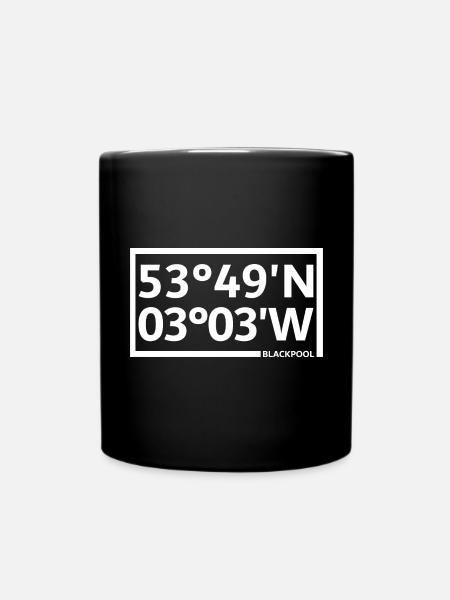 Blackpool Coordinates - Full Colour Mug - black