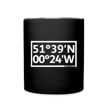 Coordonnées de Watford - Mug uni - noir - Devant