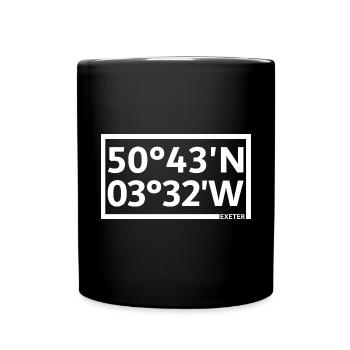 Exeter Koordinaten - Tasse einfarbig - Schwarz - Vorne